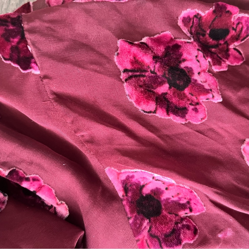 for Love & Lemons Silk-Blend Sophie Velvet Floral Skirt Pansy - Small - Picture 13 of 16
